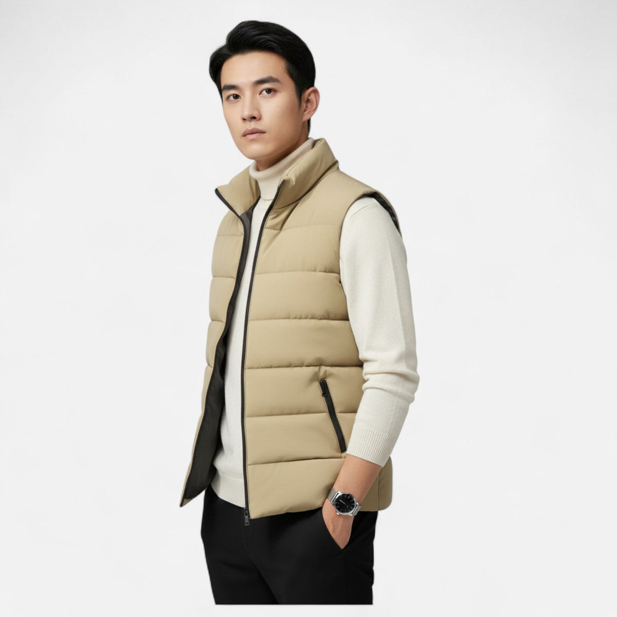 Men's Quilted Zip-Up Padded Winter Vest
