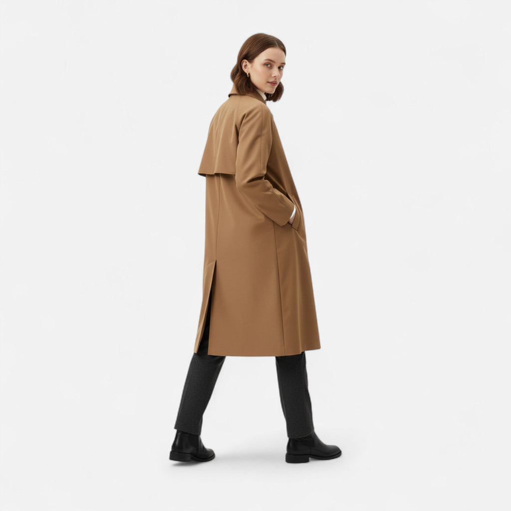Women's Long Single-Breasted Retro Trench Coat
