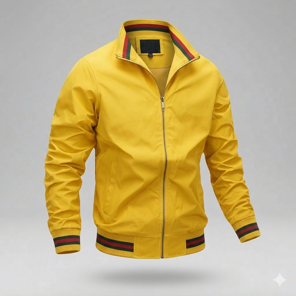 Men’s Lightweight Zip-Front Summer Jacket - Yellow