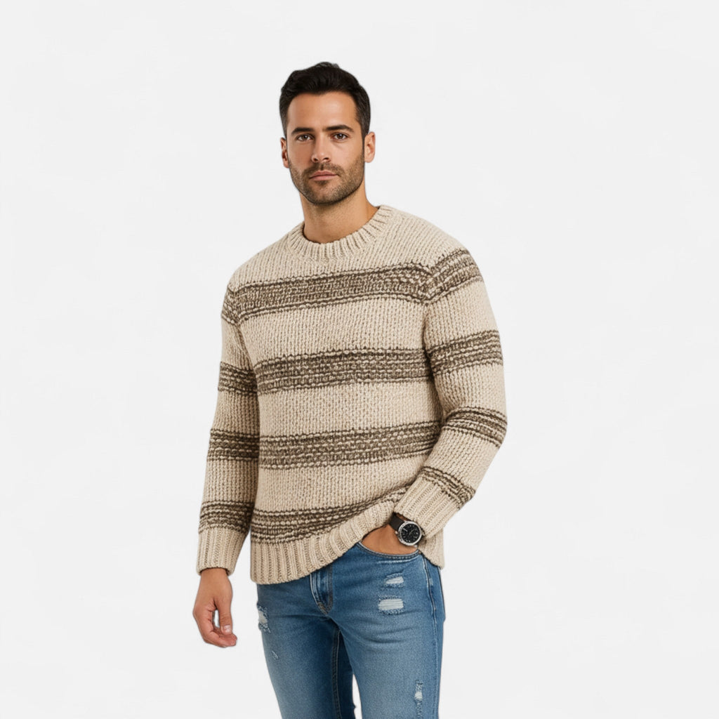 Men's Crew Neck Mid-Weight Winter Pullover Sweater