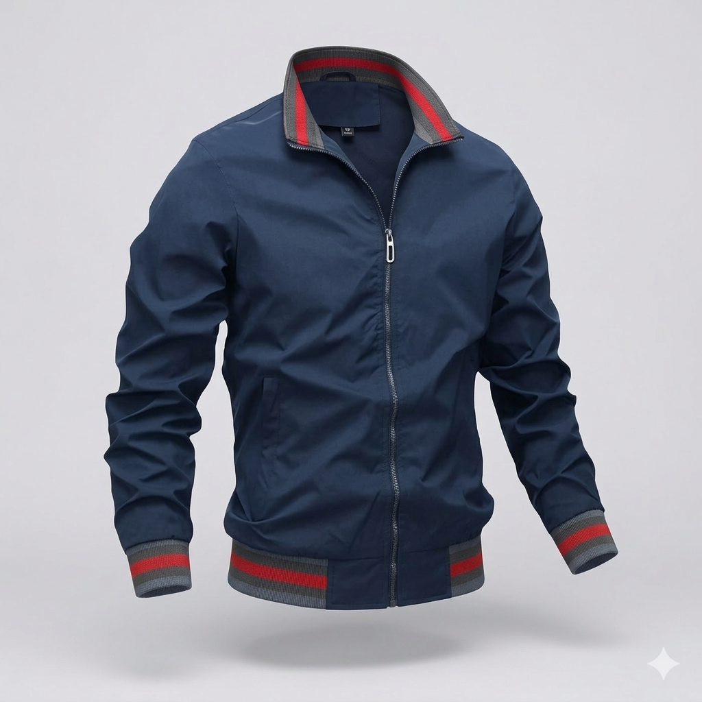 Men’s Lightweight Zip-Front Summer Jacket - Blue