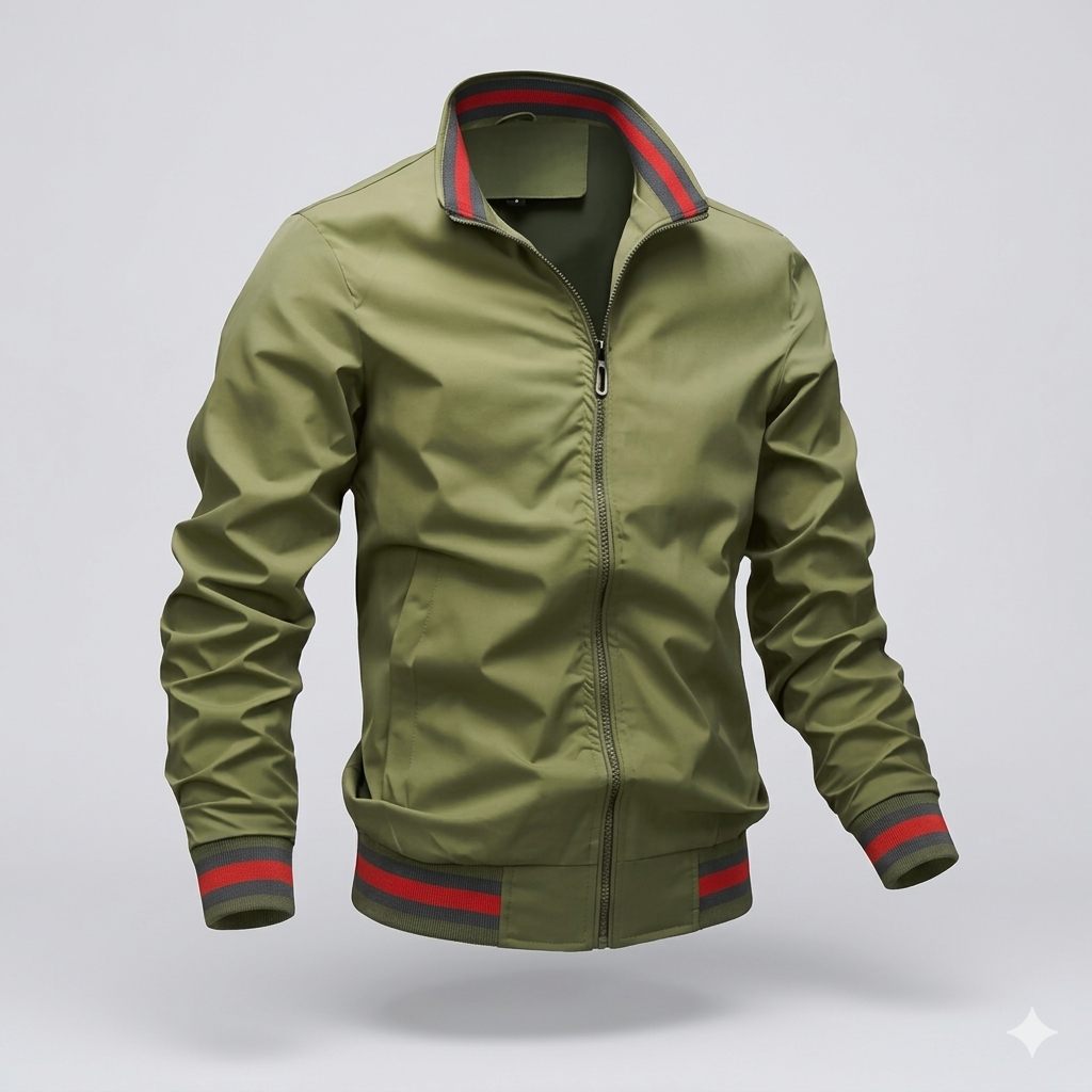 Men’s Lightweight Zip-Front Summer Jacket - Green