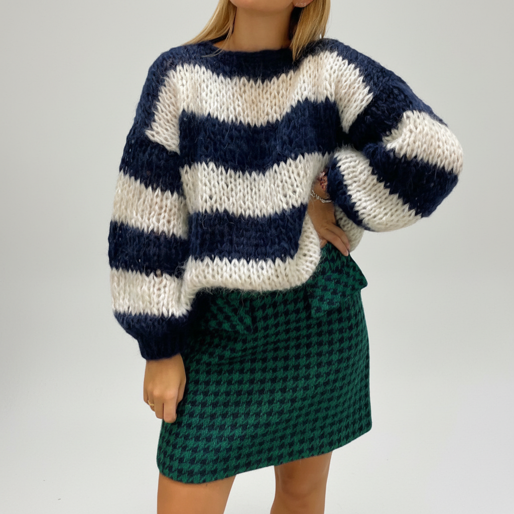 Women's Striped Chunky Knit Sweater