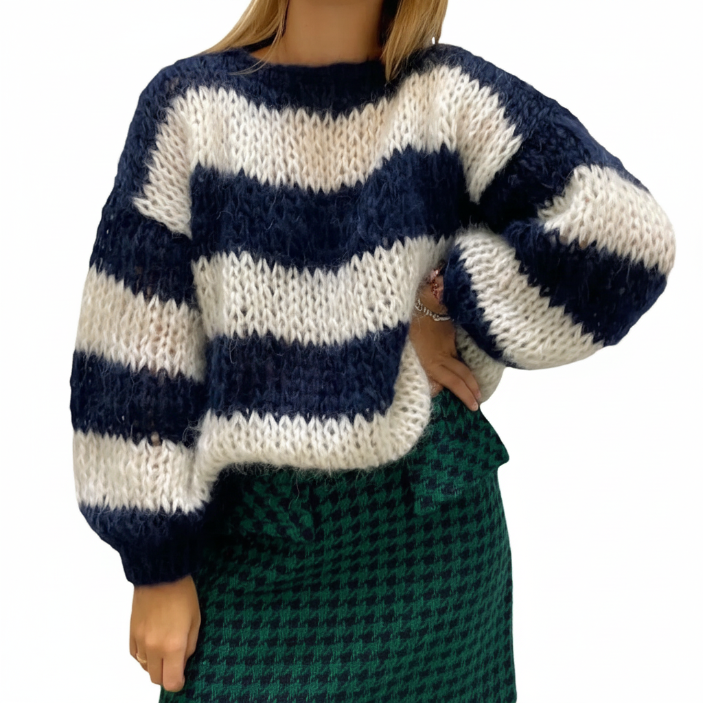 Women's Striped Chunky Knit Sweater