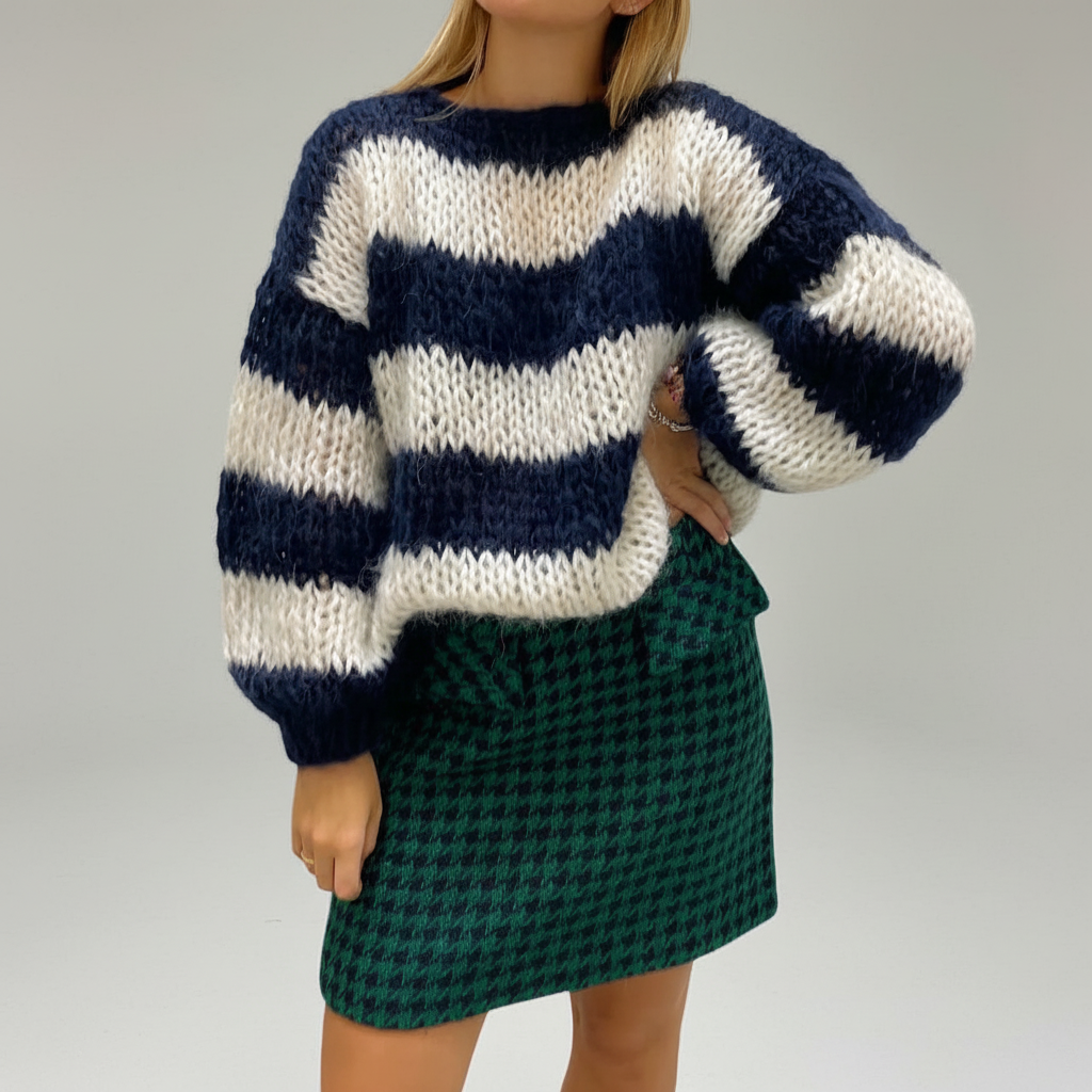 Women's Striped Chunky Knit Sweater