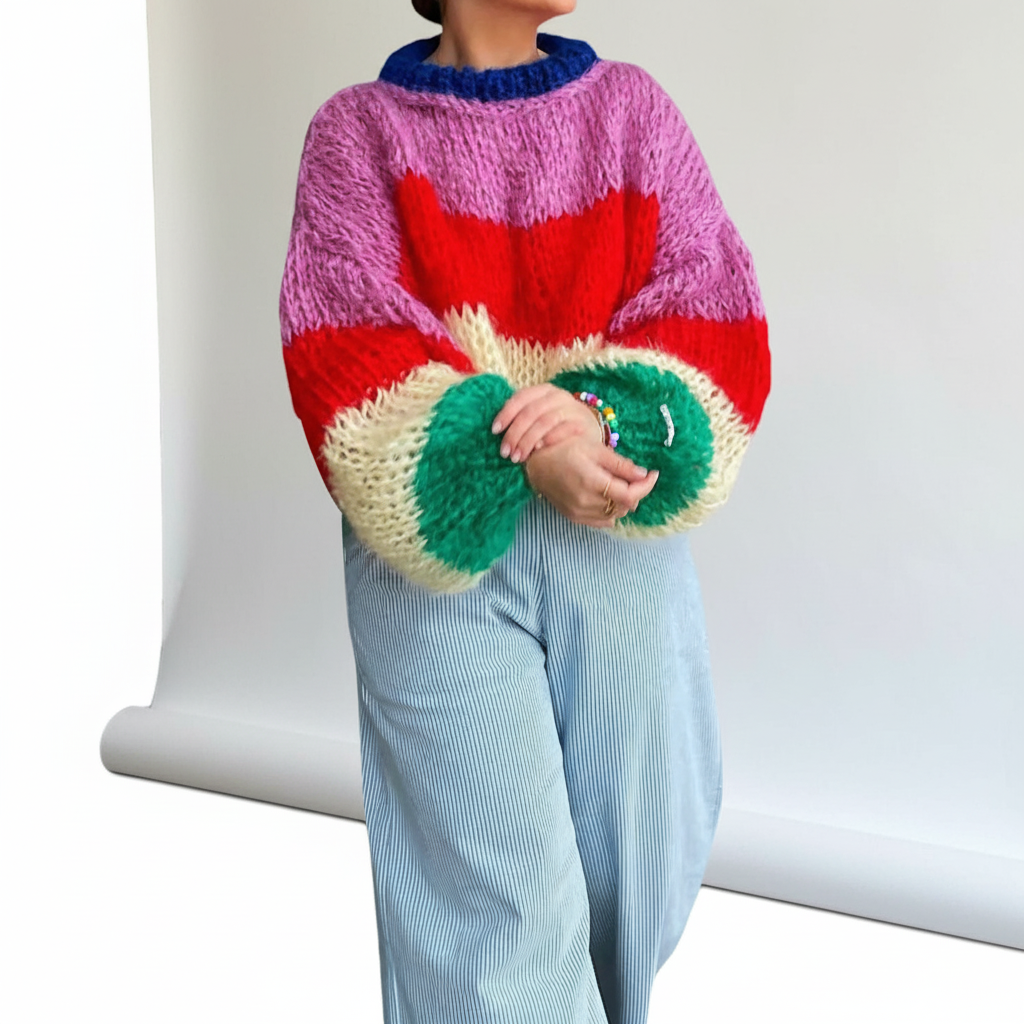 Women's Striped Chunky Knit Sweater