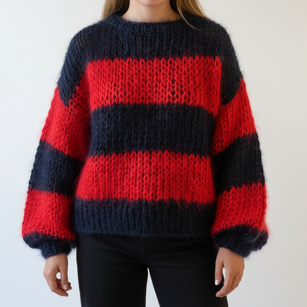 Women's Striped Chunky Knit Sweater