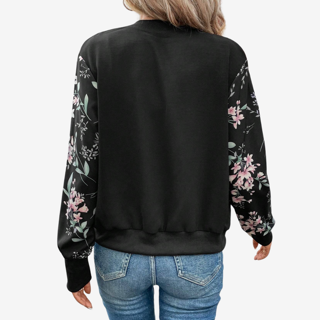 Women's Printed-Sleeve Bomber Jacket