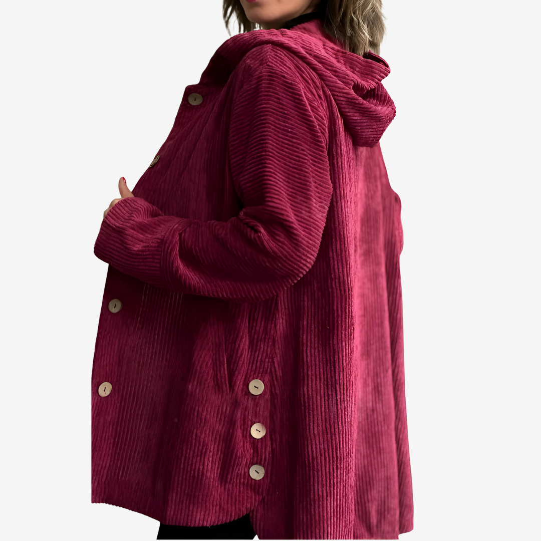 Women's Longline Hooded Ribbed Button-Front Cardigan