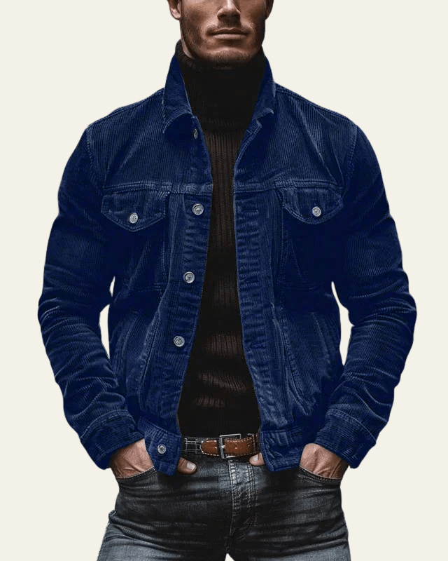 Men's Corduroy Button-Front Trucker Jacket