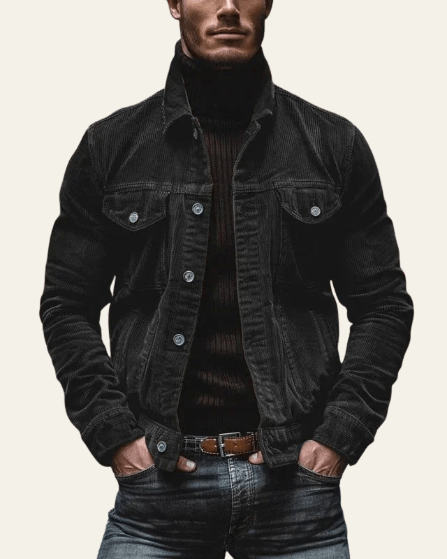 Men's Corduroy Button-Front Trucker Jacket