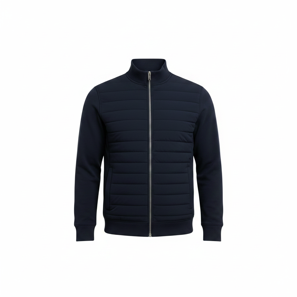 Men's Hybrid Quilted Windproof Jacket - Navy Blue