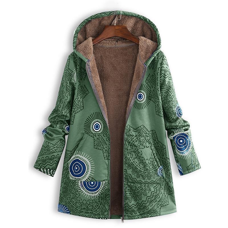 Eloria | Women's Winter Floral Hooded Coat