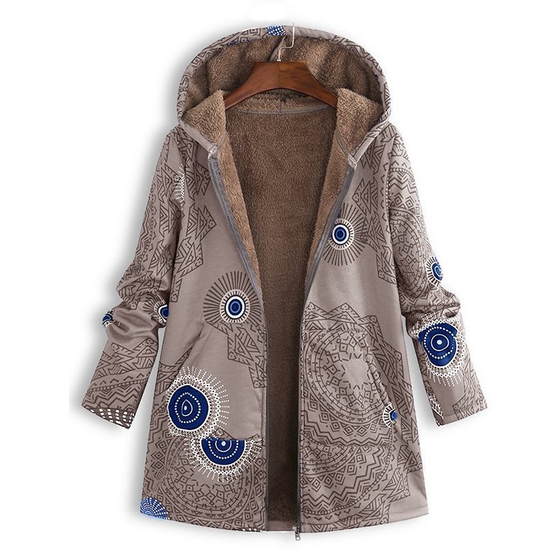 Eloria | Women's Winter Floral Hooded Coat