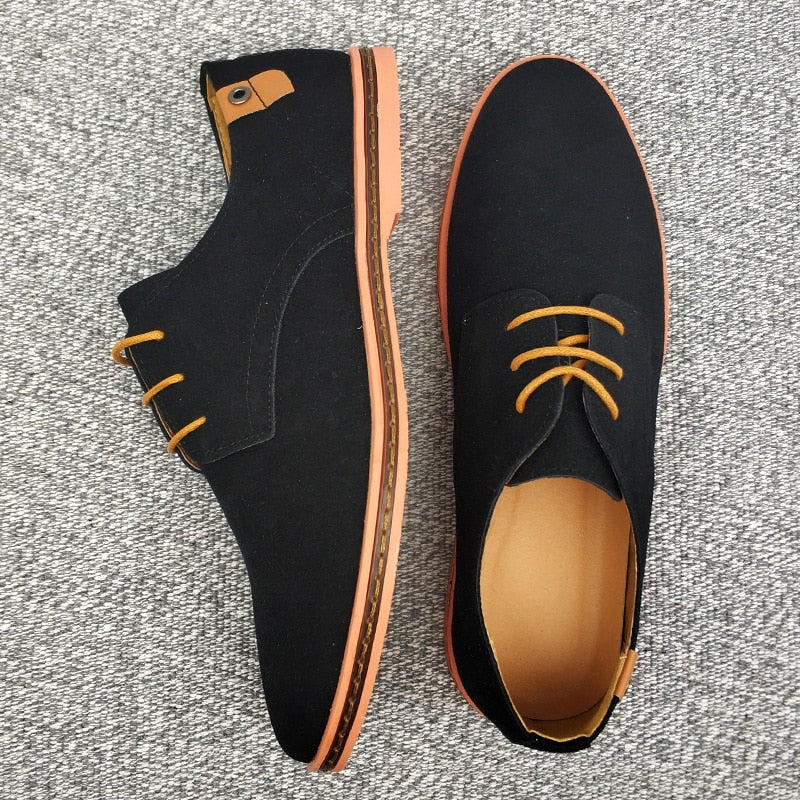 Men's Suede-Look Lace-Up Derby Shoes