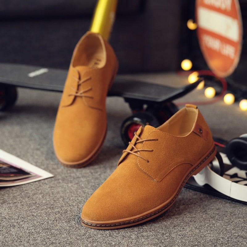 Men's Suede-Look Lace-Up Derby Shoes