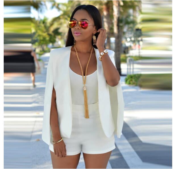 Women's Cape Blazer Open-Front Statement Jacket for Office and Evening Wear