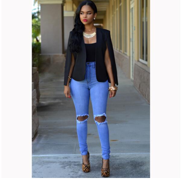 Women's Cape Blazer Open-Front Statement Jacket for Office and Evening Wear