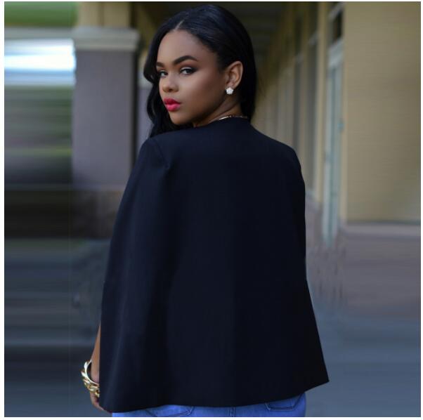 Women's Cape Blazer Open-Front Statement Jacket for Office and Evening Wear