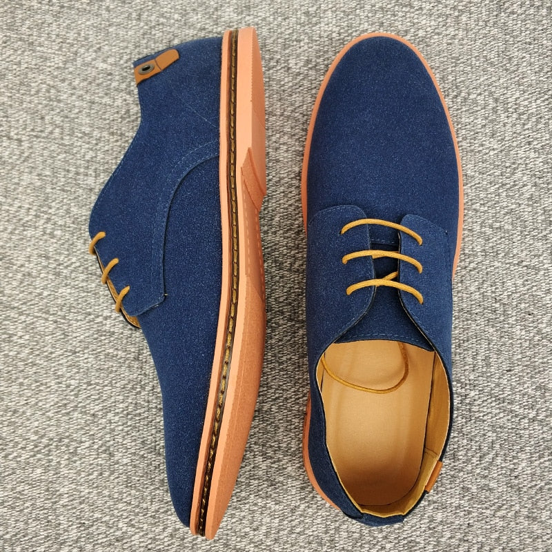 Men's Suede-Look Lace-Up Derby Shoes