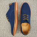 Men's Suede-Look Lace-Up Derby Shoes - Blue