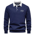 Men's Cotton Blend Contrast Collar Polo Sweater