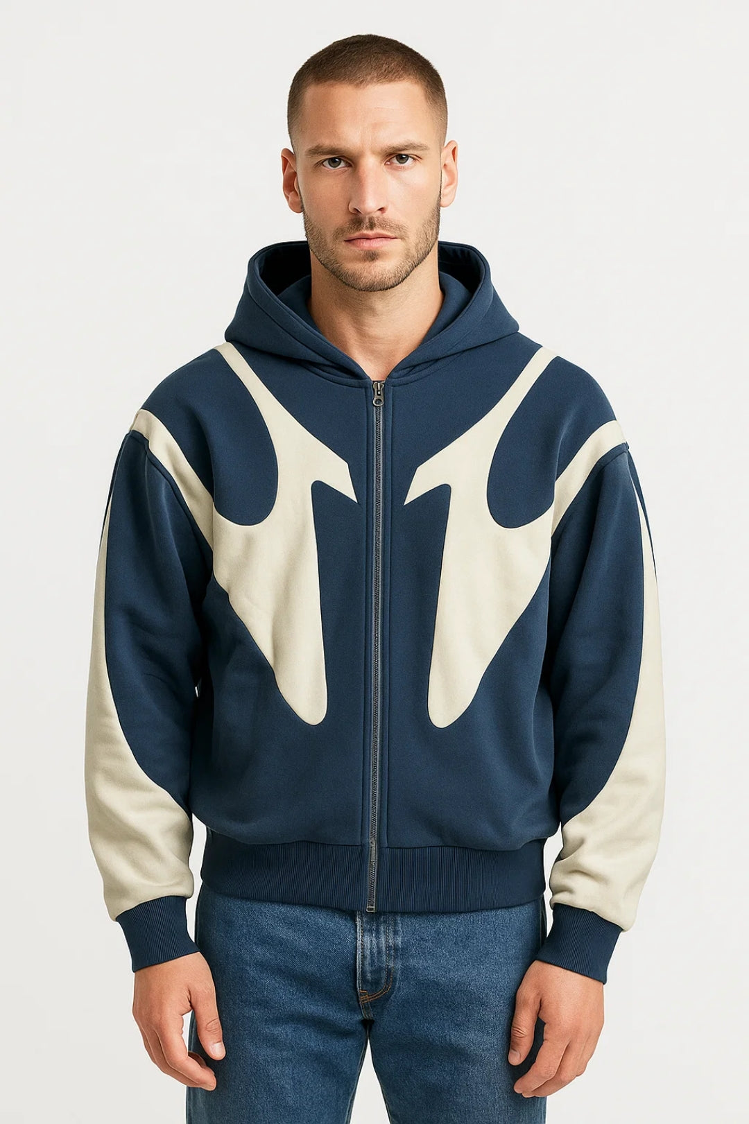 Men's Minimalist Zip-Up Hooded Jacket