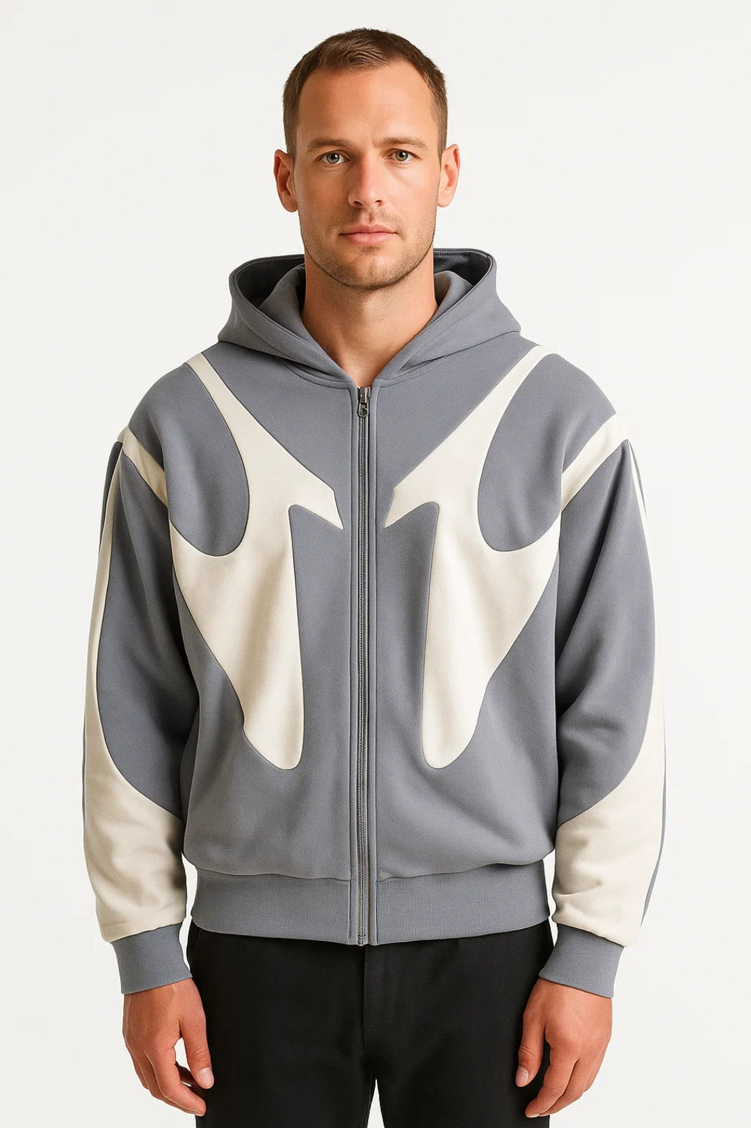 Men's Minimalist Zip-Up Hooded Jacket