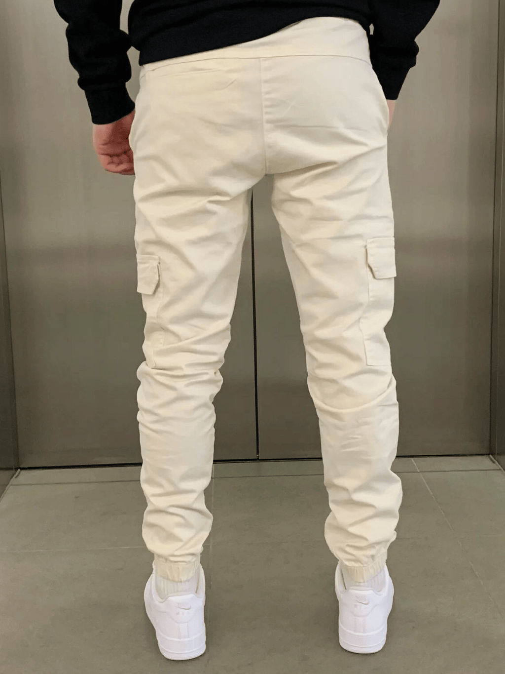 Men's Tie Waist Cargo Pants with Side Pockets