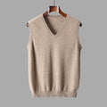 Men's Wool V-Neck Sweater Vest - Beige