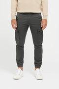 Men's Slim Fit Cargo Trousers with Elastic Cuffs
