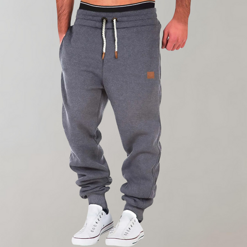 Men's Drawstring Cuff Joggers Relaxed Fit Casual Trousers - Dark Gray