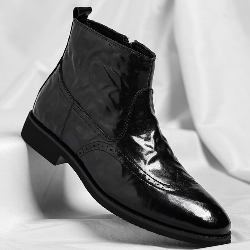 Men's Italian Leather Brogue Boots