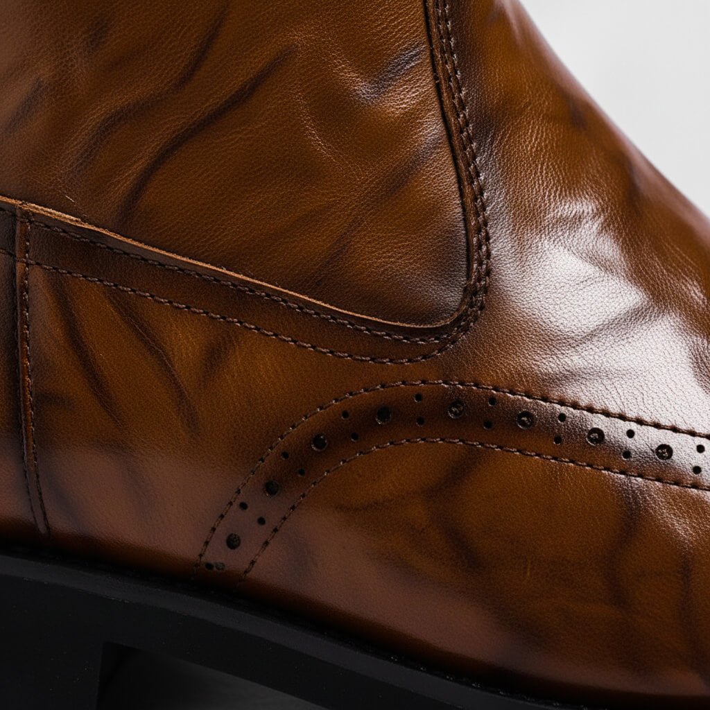 Men's Italian Leather Brogue Boots