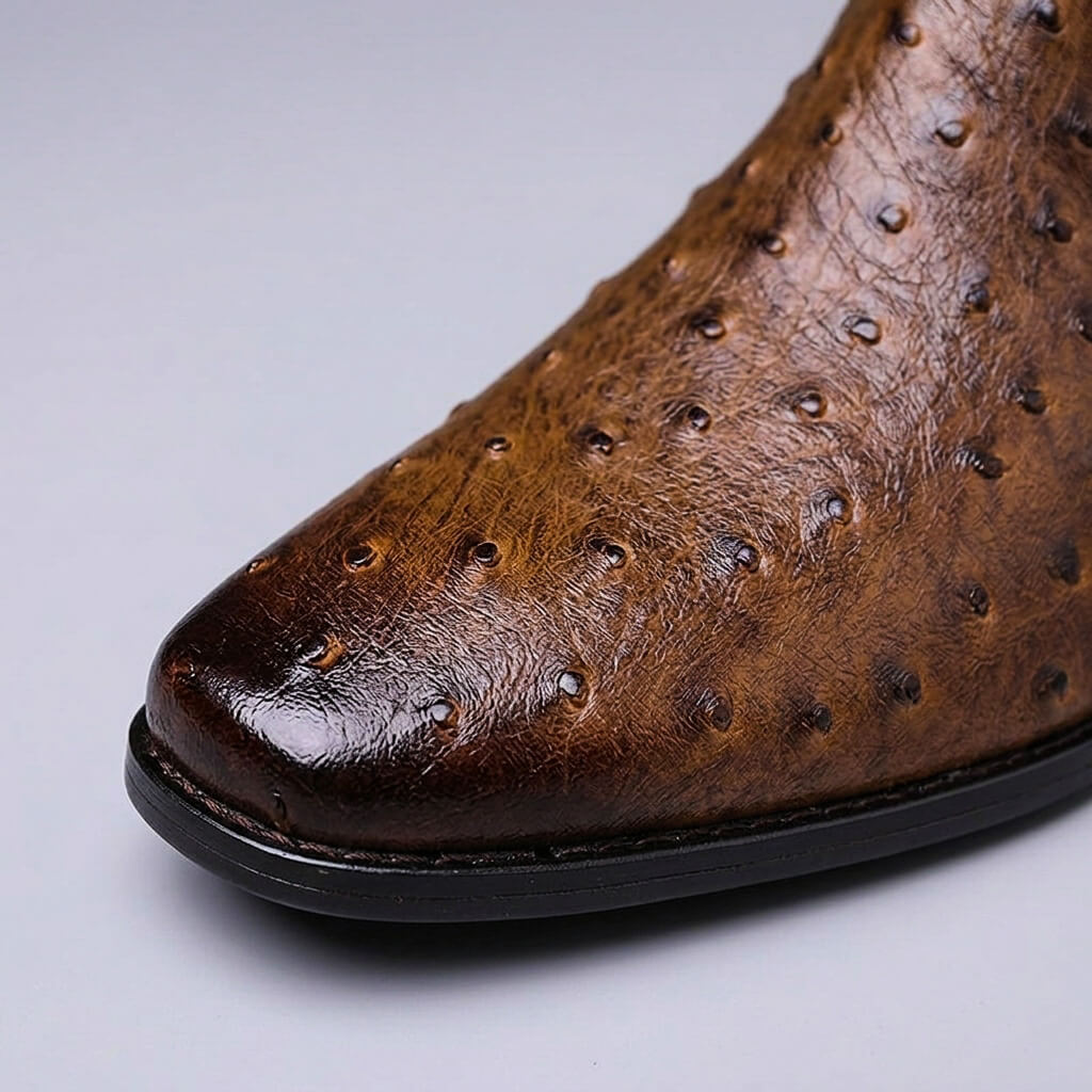 Men's Embossed Leather Chelsea Boots