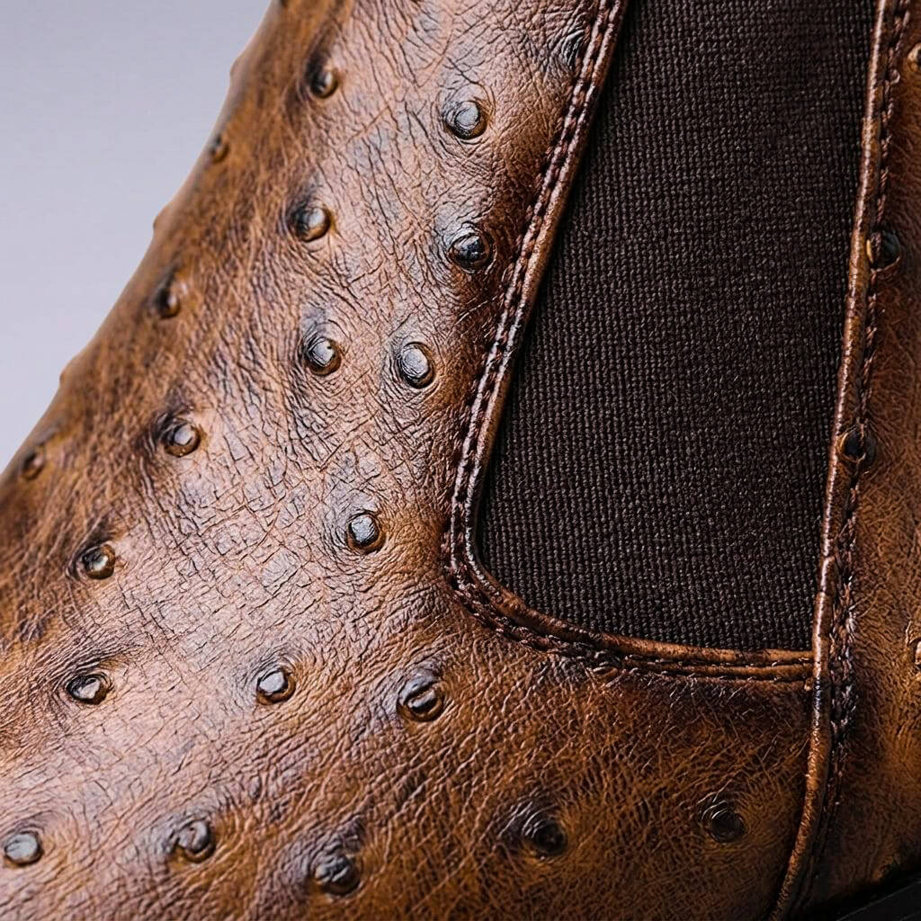 Men's Embossed Leather Chelsea Boots