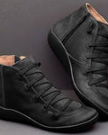 Women's Supportive Leather Boots - Black