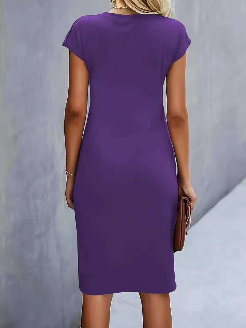 Women's Fitted Cocktail Midi Dress