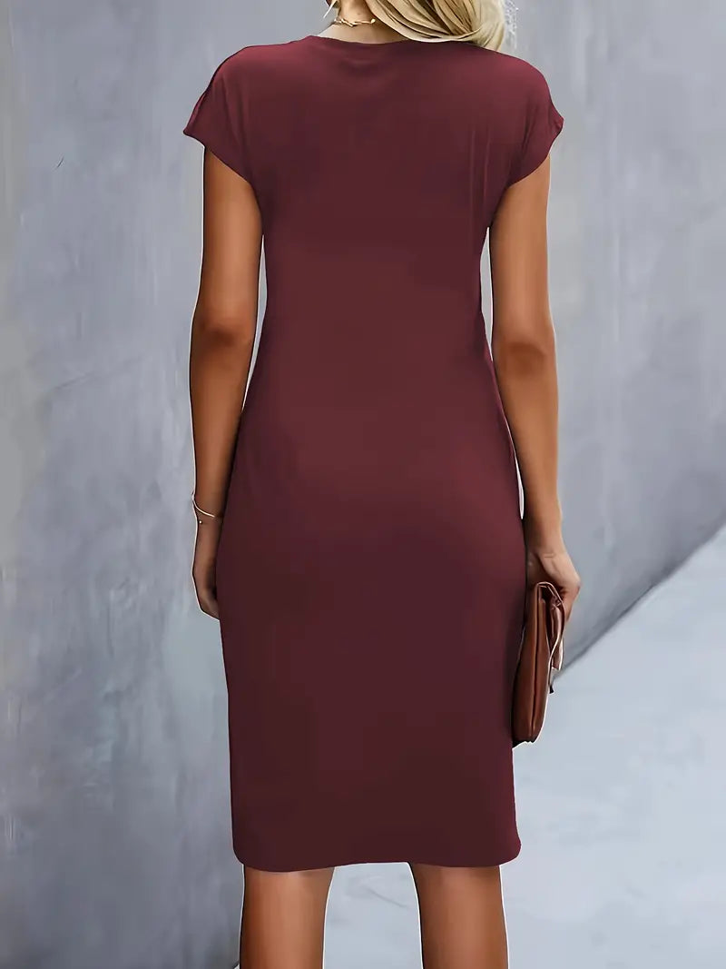 Women's Fitted Cocktail Midi Dress