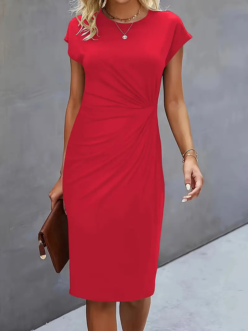 Women's Fitted Cocktail Midi Dress