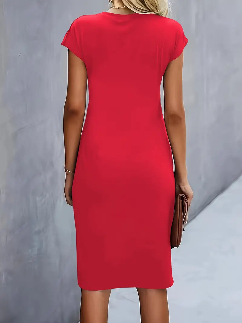 Women's Fitted Cocktail Midi Dress
