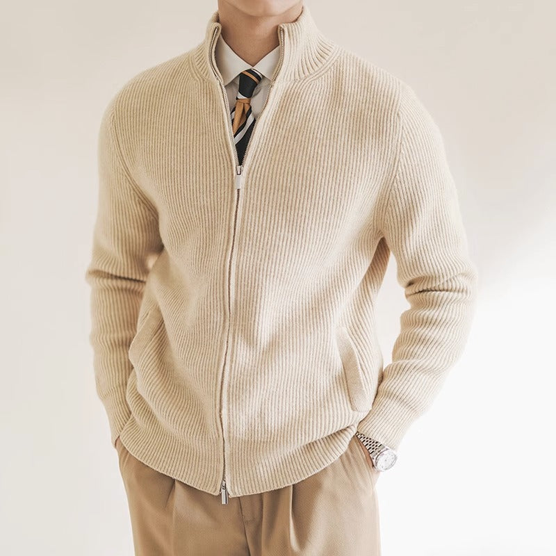 Men's Ribbed Full Zip Cardigan