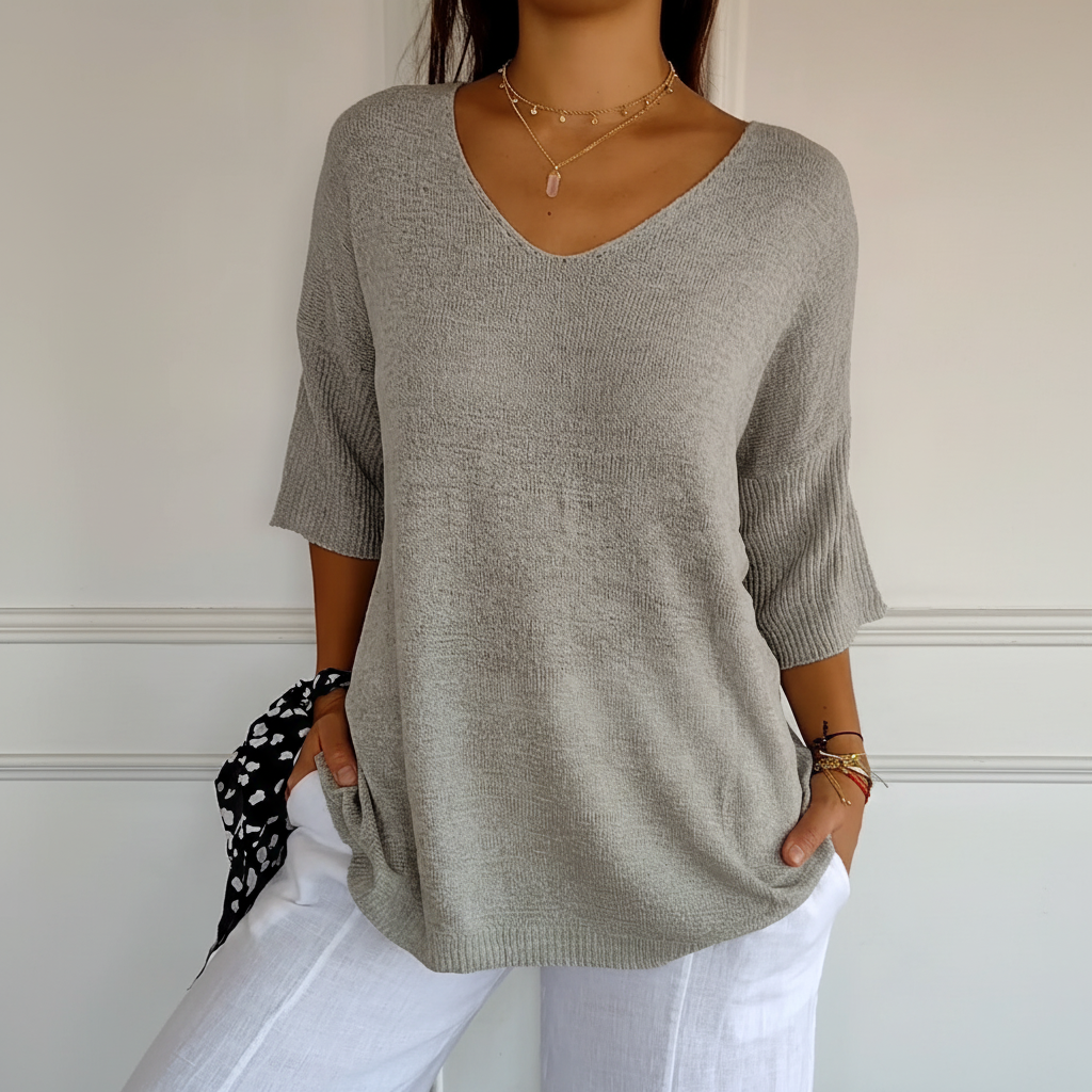 Women's Lightweight V-Neck Knit Top
