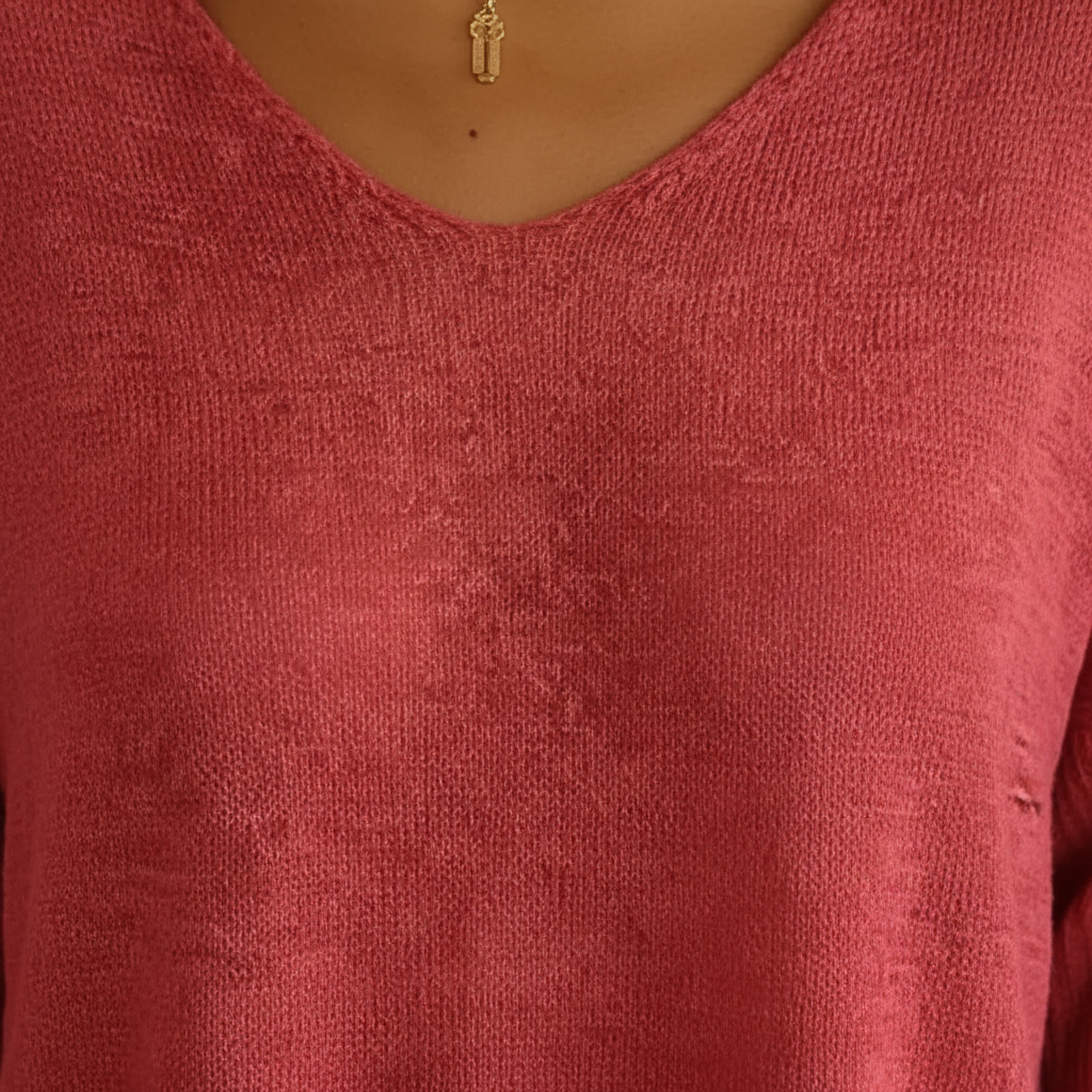 Women's Lightweight V-Neck Knit Top