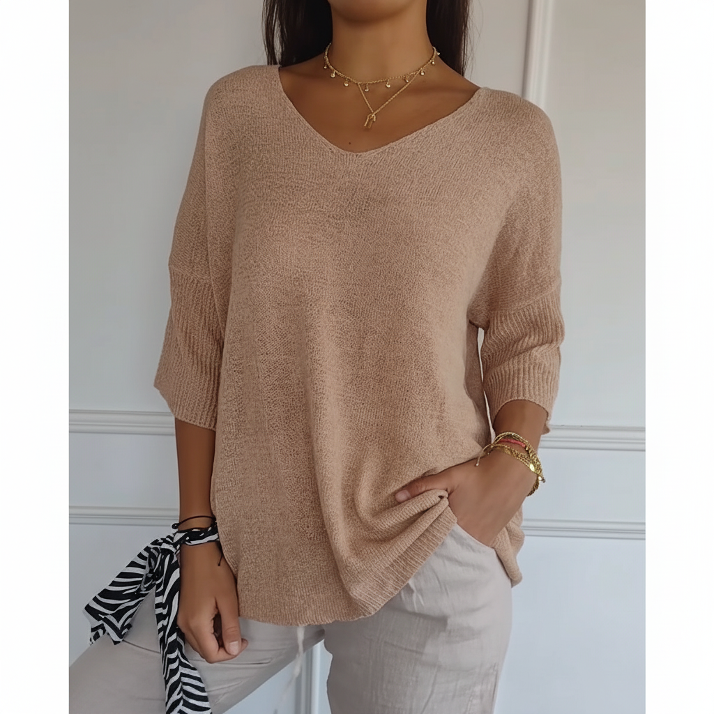Women's Lightweight V-Neck Knit Top
