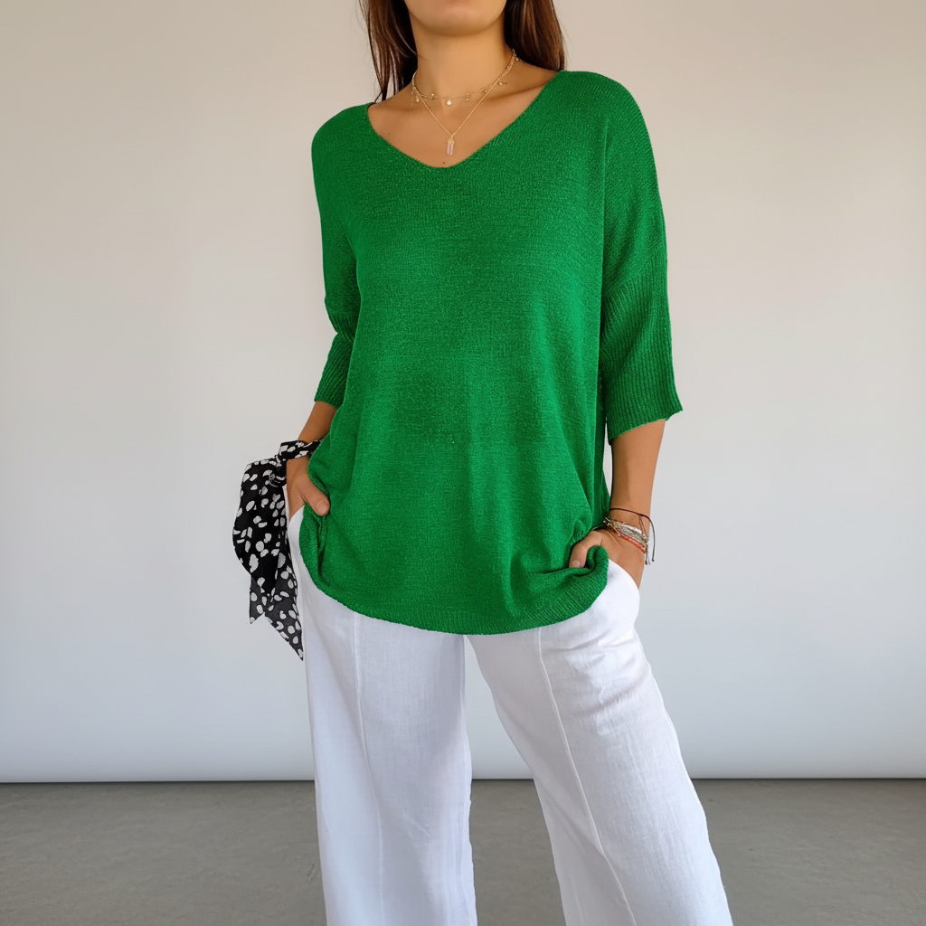 Women's Lightweight V-Neck Knit Top
