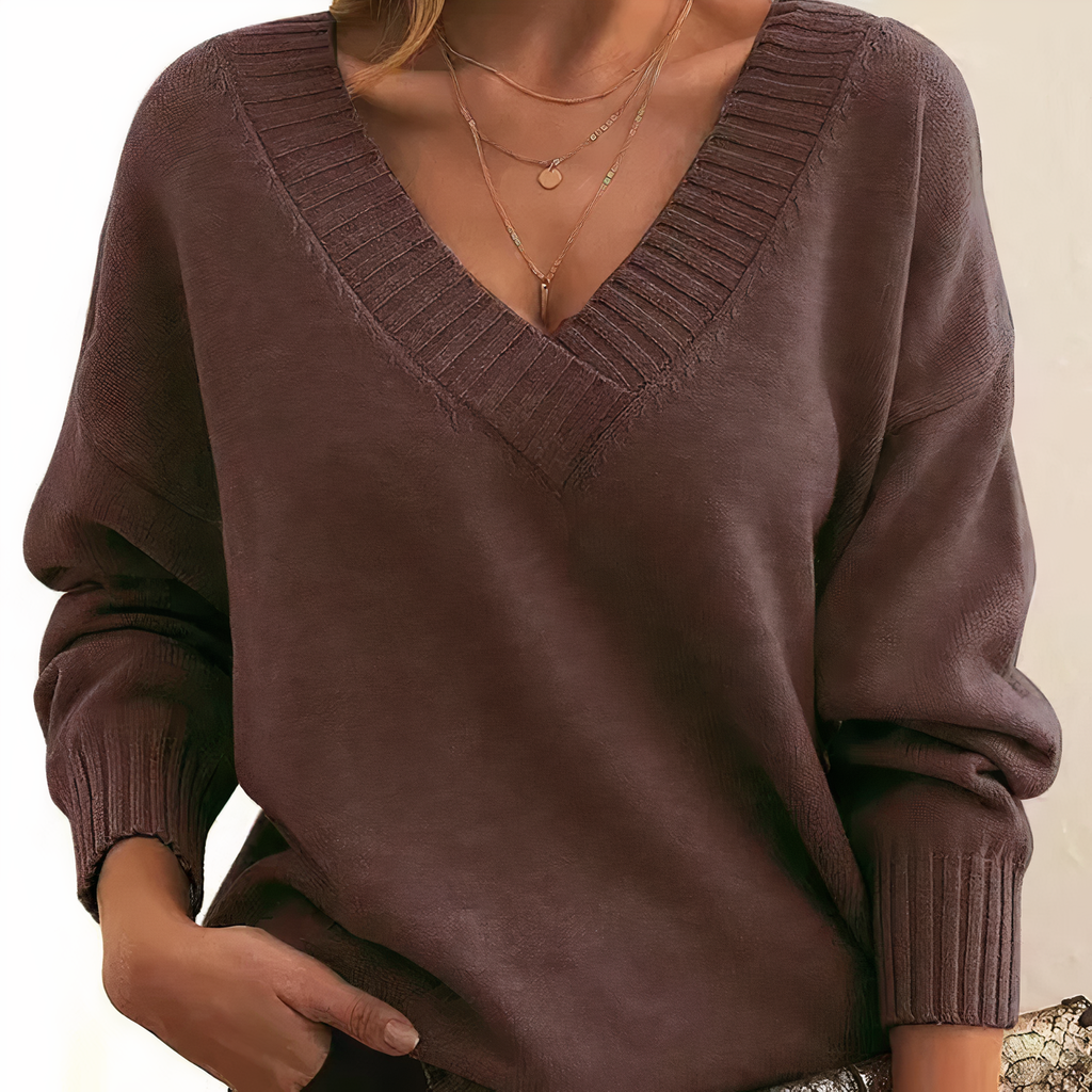 Women's Deep V-Neck Knit Pullover