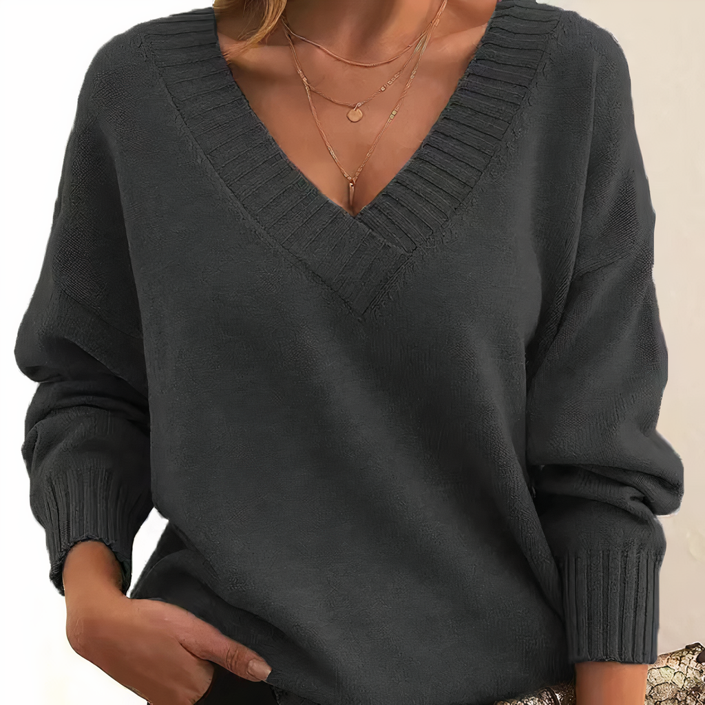 Women's Deep V-Neck Knit Pullover