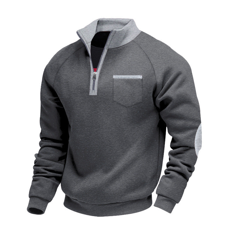 Men's Stand Collar Quarter Zip Sweatshirt