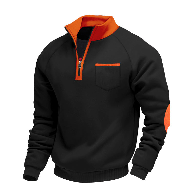 Men's Stand Collar Quarter Zip Sweatshirt